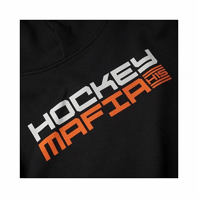 Мужское худи «Hockey Mafia» Оранжевый принт на спине