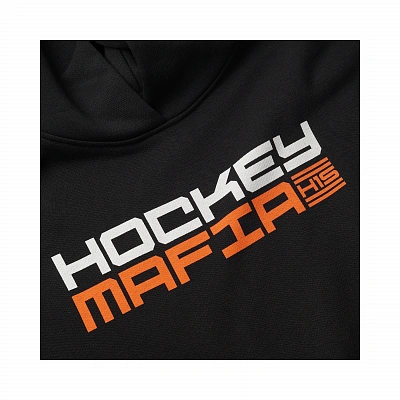 Женское худи  «Hockey Mafia» Оранжевый принт на спине