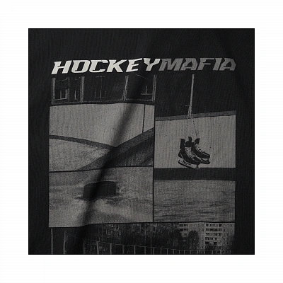 Футболка мужская "Hockey Mafia". Серый принт на спине.