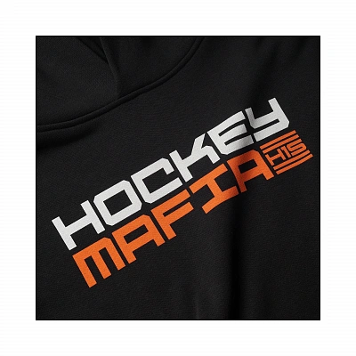 Мужское худи «Hockey Mafia» Серый принт на спине