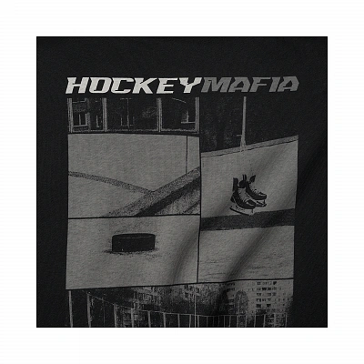 Женское худи  «Hockey Mafia» Серый принт на спине