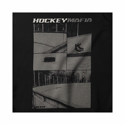 Женское худи  «Hockey Mafia» Серый принт на спине